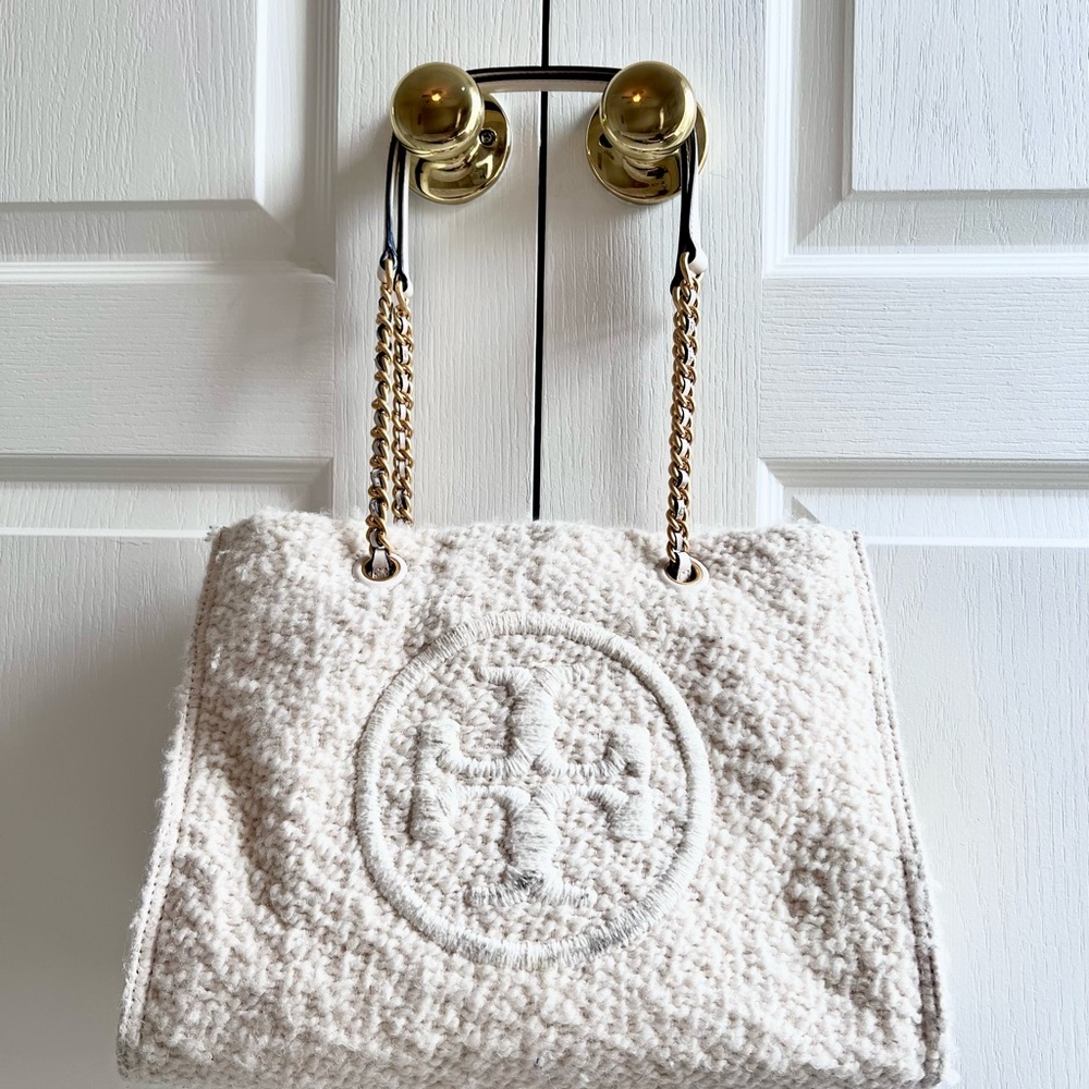 TORY BURCH ELLA BOUCLÉ CHAIN TOTE